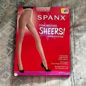 SPANX high waisted firm believer sheers. Size B, shade S4